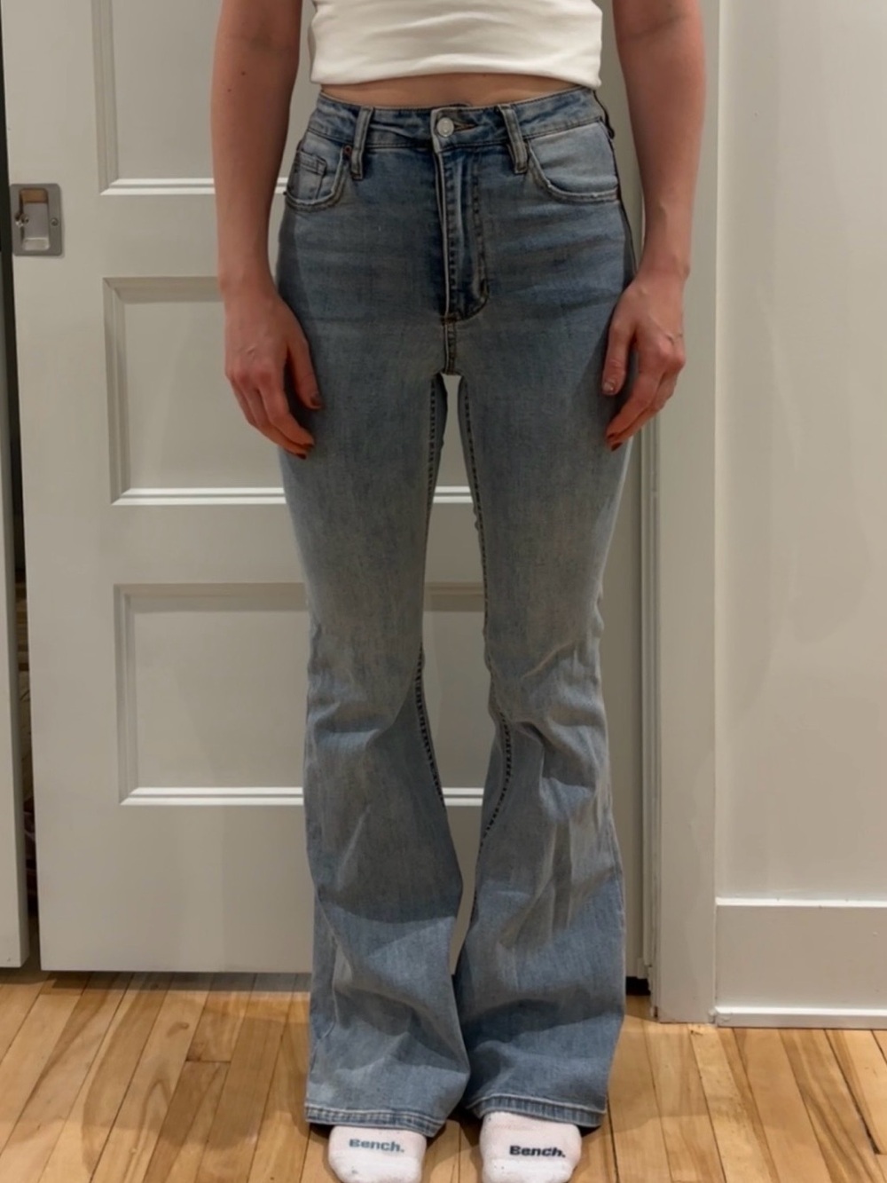 Dynamite Light Blue High-Rise Flare Jeans